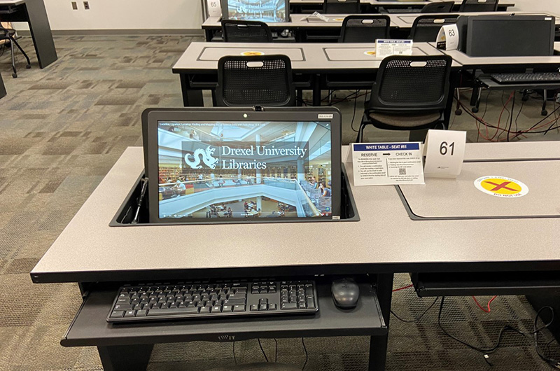 Students must reserve a workstation in advance in the computer lab at the W.W. Hagerty Library. Group work is not permitted in the computer lab or in any Libraries spaces at this time. 